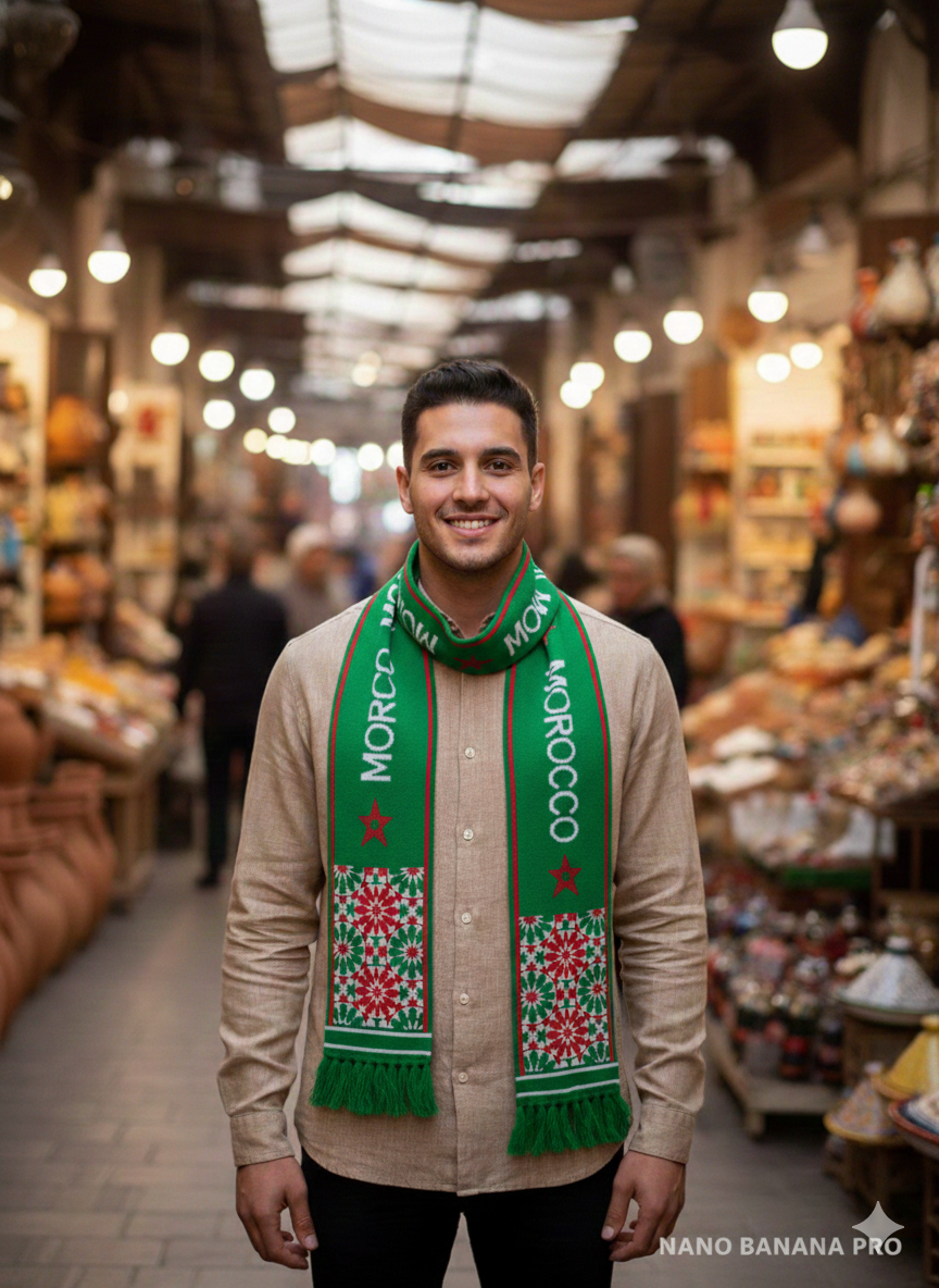 Écharpe Officielle Maroc – CAN 2025