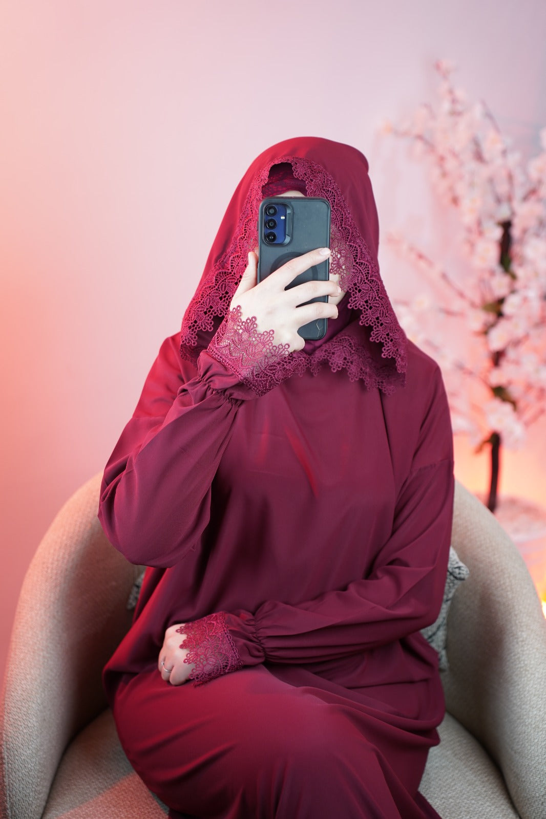 Abaya de prière avec bonnet intégré